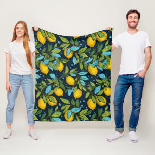 Lemon Pattern Fleece Blanket