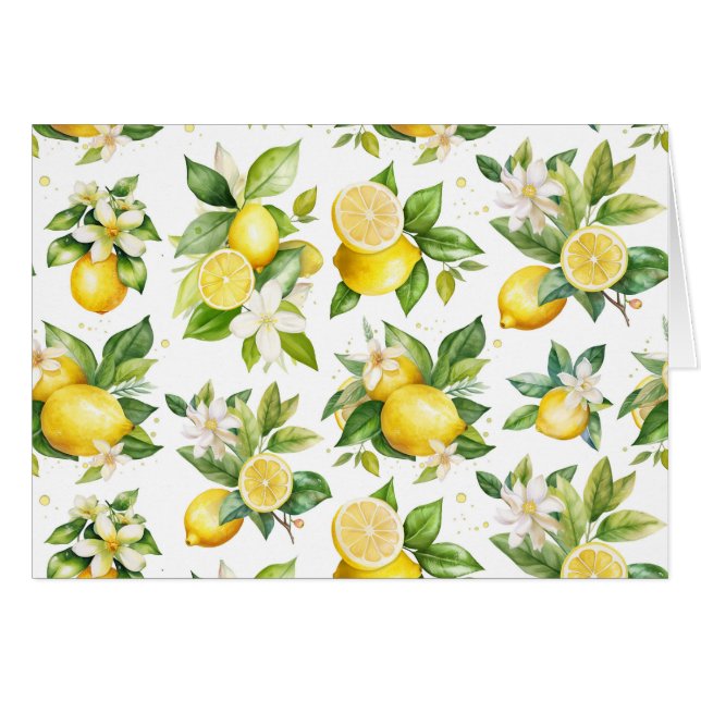 Lemon Pattern, Lemon Flowers, Leaves, Citrus (Front Horizontal)