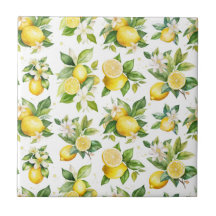 Lemon Pattern, Lemon Flowers, Leaves, Citrus