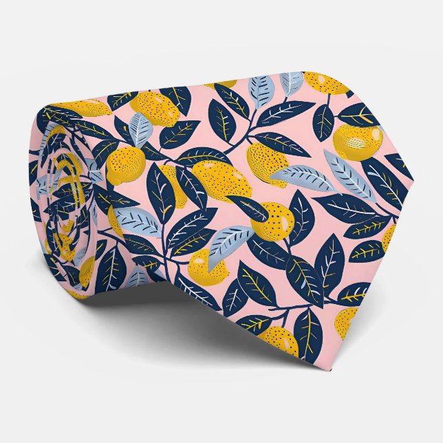 Lemon Pattern Men's Necktie  (Rolled)