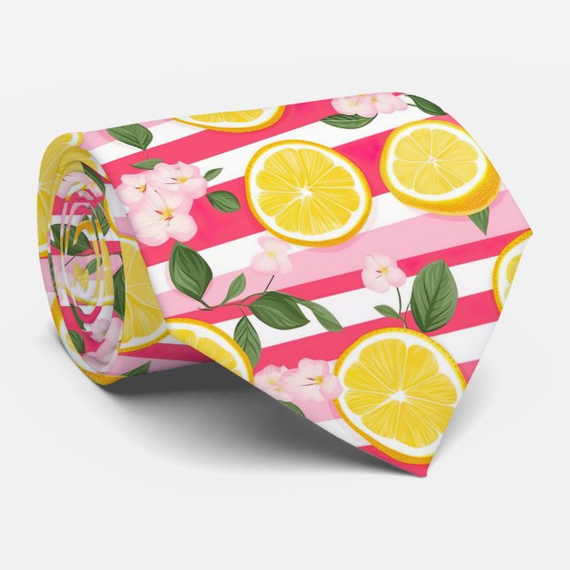 Lemon Pattern Men's Necktie  (Rolled)