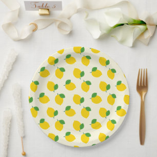 Lemon Pattern Paper Plate