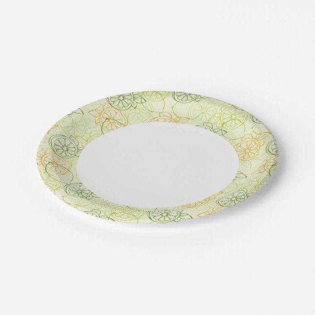 Lemon Pattern Paper Plate (Angled)