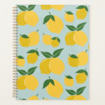 Lemon Pattern Retro Fruit Yellow On Green Planner<br><div class="desc">Retro Fruit Print - Lemon Pattern – Yellow on Green.</div>