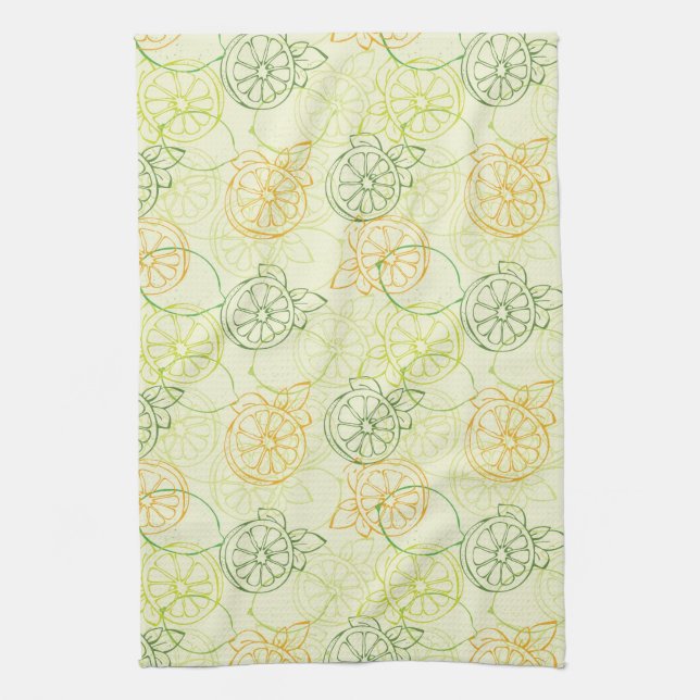 Lemon Pattern Tea Towel (Vertical)