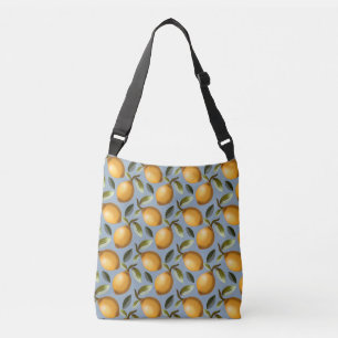 Lemon Pattern Tea Towel Mediterranean Citrus Kitch Crossbody Bag