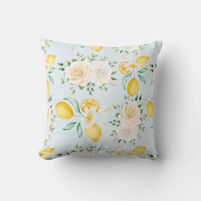 Lemon pattern throw pillow (Front)