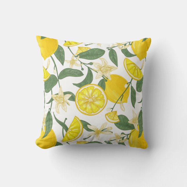 Lemon pattern throw pillow (Front)