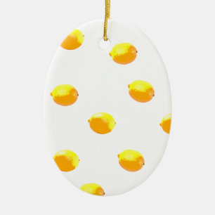 lemon pattern version 1 ceramic ornament