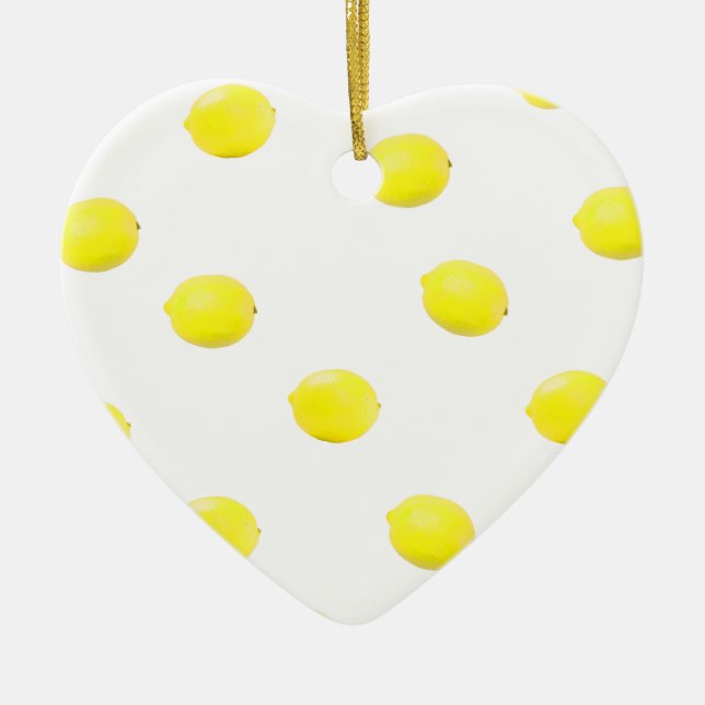 lemon pattern version 2 ceramic ornament (Front)