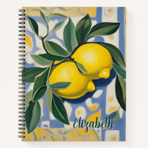 Lemon Personalized Matisse-style Recipe Book