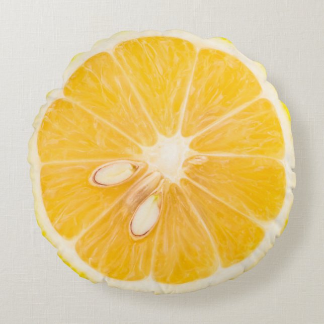 Lemon Photo Print Double Sided Round Cushion (Front)