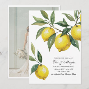 Lemon Photo Wedding Mediterranean  Invitation