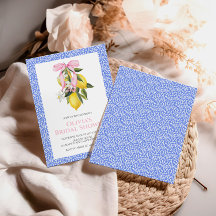 Lemon Pink Bow Coquette Bridal Shower