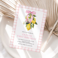 Lemon Pink Bow preppy Coquette birthday