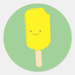 Lemon Popsicle Cartoon Drawing Classic Round Sticker