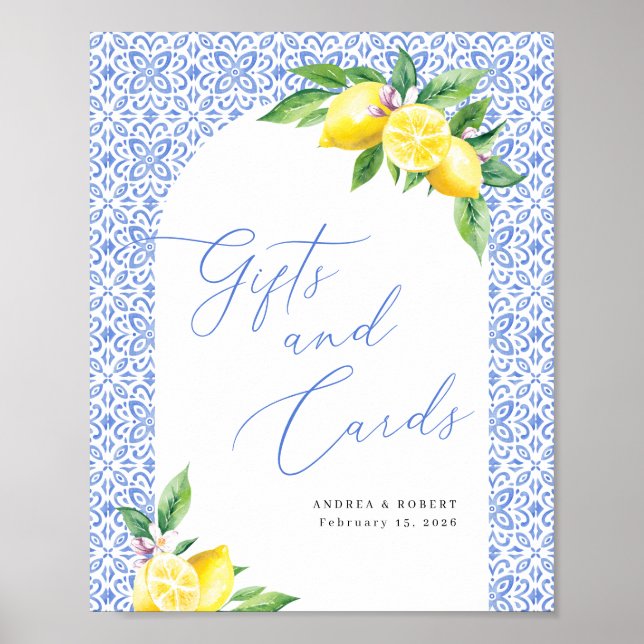 Lemon Positano Gifts and Cards Wedding Sign (Front)