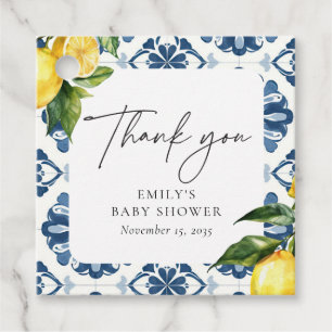 Lemon Positano Italian Baby Shower Favour Tags