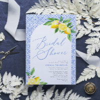 Lemon Positano Italian Blue Tile Bridal Shower