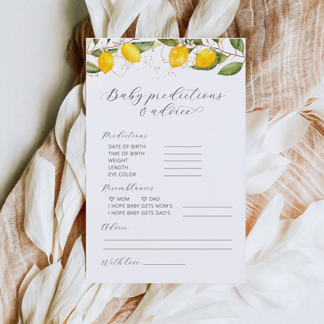 Lemon Predictions & Advice Baby Shower Game  (Creator Uploaded)