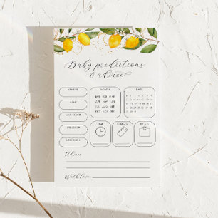 Lemon Predictions & Advice Baby Shower Game 