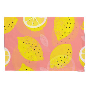 Lemon print, bright seamless summer pattern. pillowcase