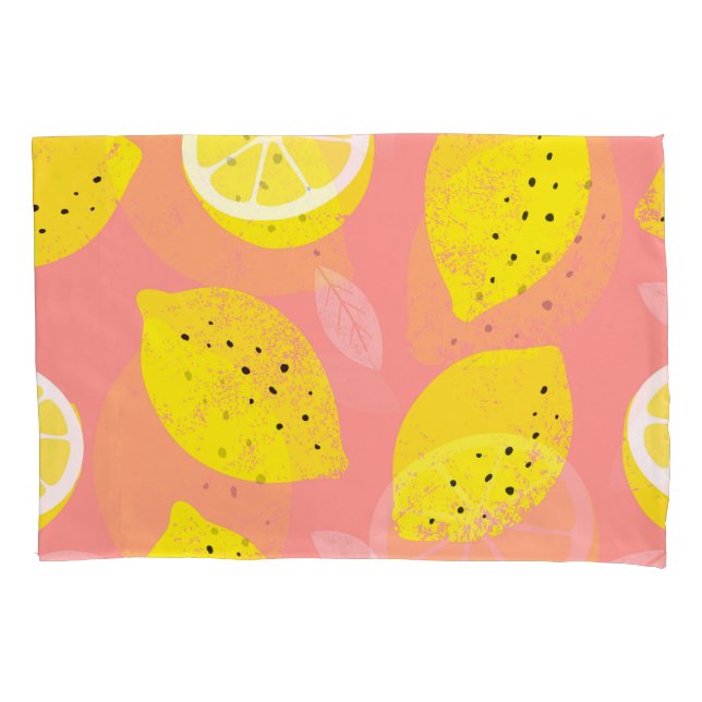 Lemon print, bright seamless summer pattern. pillowcase (Front)