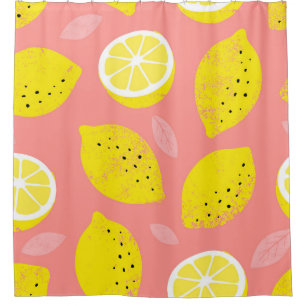 Lemon print, bright seamless summer pattern. shower curtain