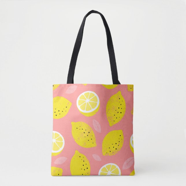 Lemon print, bright seamless summer pattern. tote bag (Front)