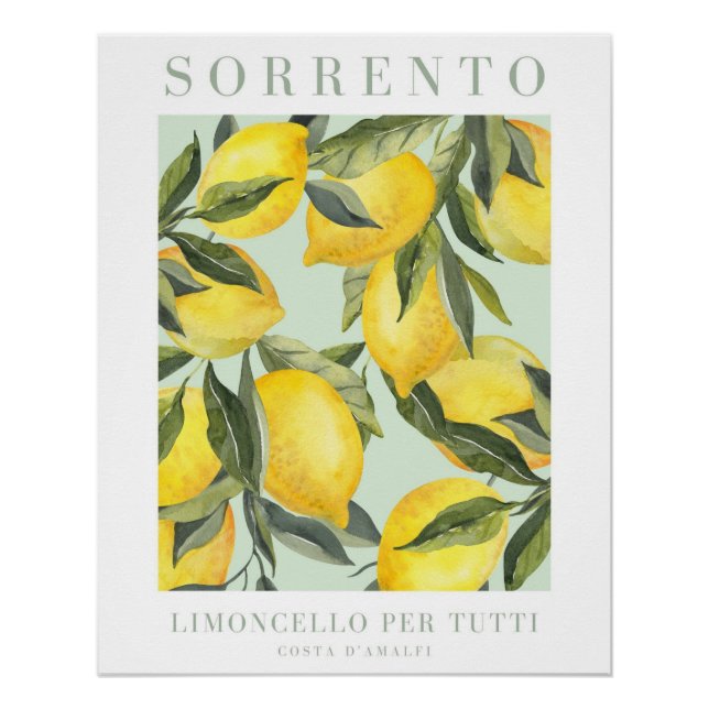 Lemon Print Italian Poster (Front)