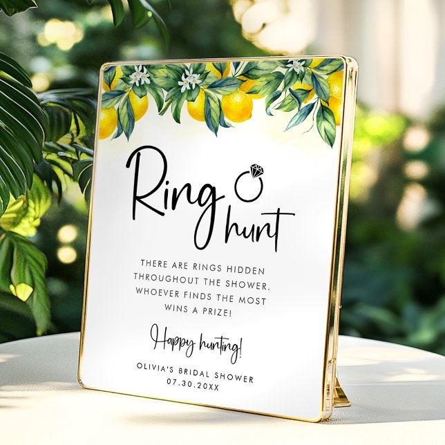 Lemon Ring Hunt Bridal Shower Game Card Poster (Creator Uploaded)