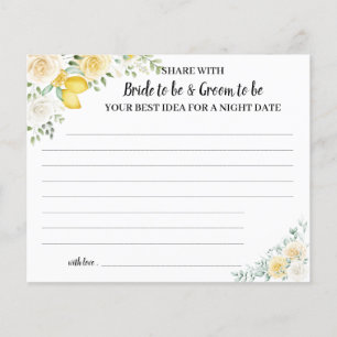 Lemon& Roses Share a Date Night Bridal Shower Card