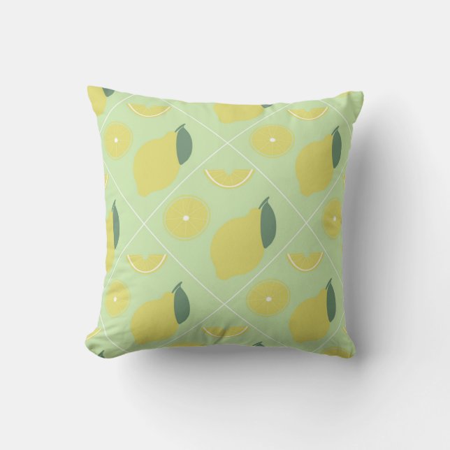 lemon seamless pattern cushion (Front)