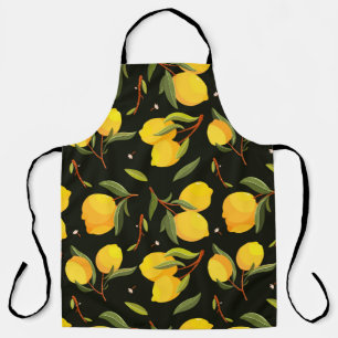Lemon seamless pattern. Handpainted lemon illustra Apron