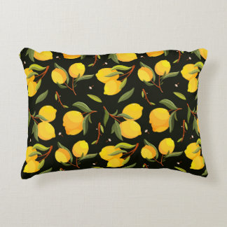 Lemon seamless pattern. Handpainted lemon illustra Decorative Cushion