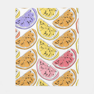 Lemon seamless pattern. summer background with cit fleece blanket