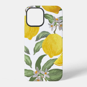 Lemon seamless vintage pattern. Tropical fruit bac iPhone 12 Case