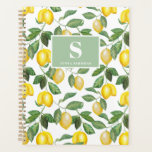 Lemon Season | Monogrammed Planner<br><div class="desc">The prime season of a lemon harvest is from late winter to early summer. However, you can celebrate the delight of a citrus bloom all year round with this custom planner and organiser. It features a vibrant yellow and green lemon pattern along with a spot for your personal name and...</div>
