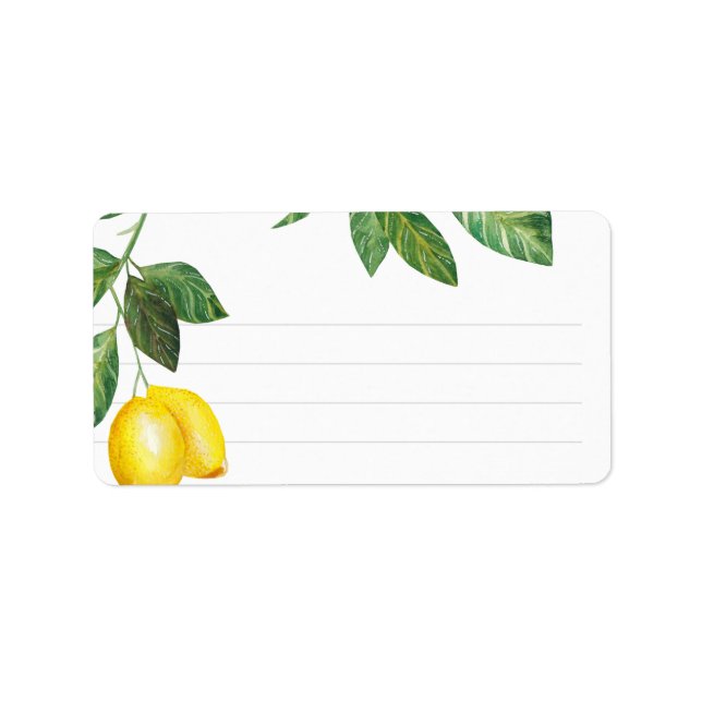 Lemon Season Wedding Celebration | Blank Lined Label (Front)