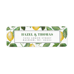 Lemon Season Wedding Celebration   Return Address Label