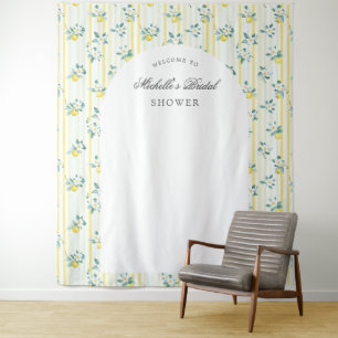 Lemon Shabby Chic Vintage Floral Bridal Shower Tapestry
