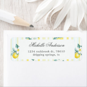 Lemon Shabby Chic Vintage Floral Return Address Label