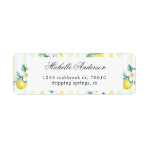 Lemon Shabby Chic Vintage Floral Return Address Label