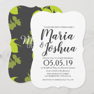 Lemon Shadow Citrus Wedding Lime Invitation