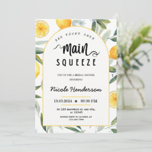 Lemon she found her main squeeze bridal shower invitation