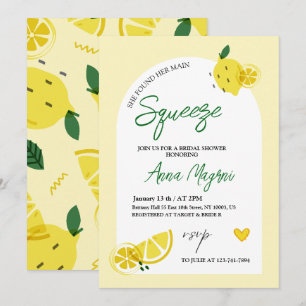 Lemon She Found Her Main Squeeze Bridal Shower  Invitation