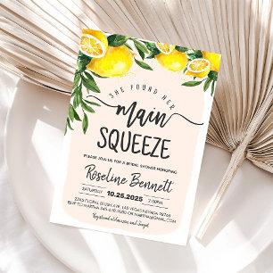 Lemon She Found Her Main Squeeze Bridal Shower Invitation