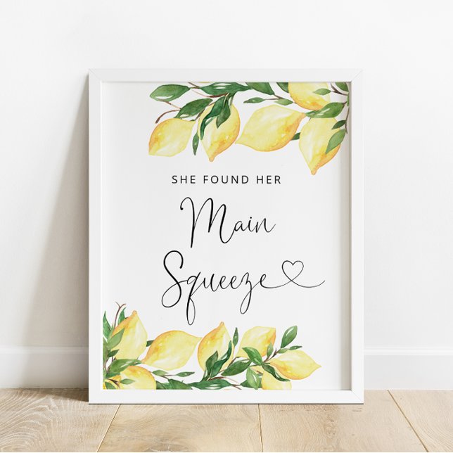 Lemon She Found Her Main Squeeze Bridal Shower Poster (Creator Uploaded)