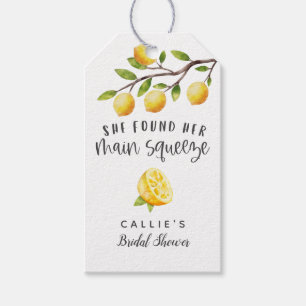 Lemon She Found Her Main Squeeze Favour Gift Tags