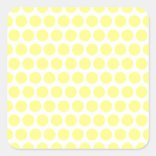 Lemon Sherbet Polka Dots Square Sticker